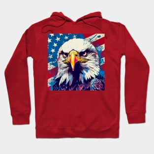 Freedom's Colors: Pop Art Bald Eagle and American Flag Hoodie